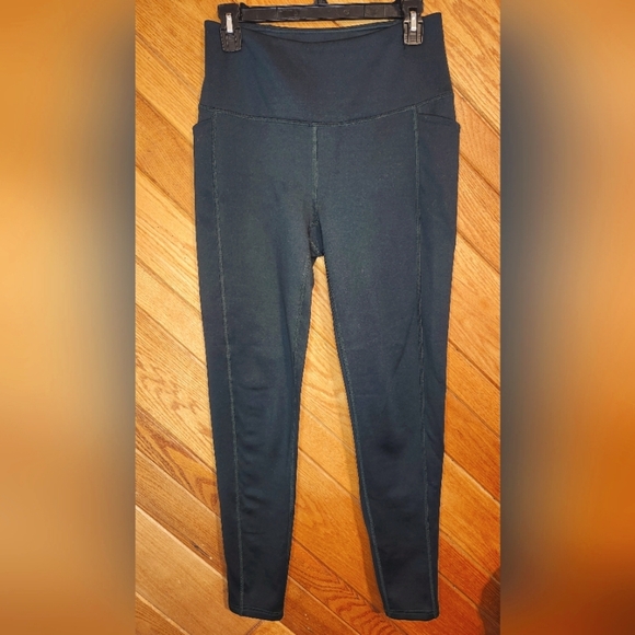 Spyder Active Medium Dark Hunter Green High Waisted Leggings With Pockets - Picture 1 of 11